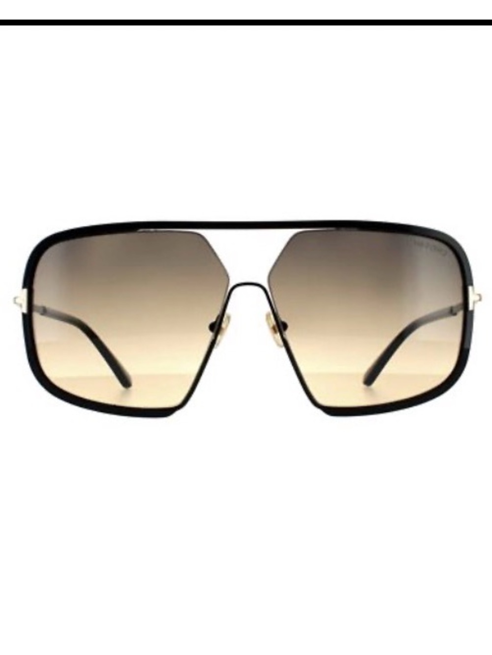 Tom Ford Black Frame Sunglasses with Brown Gradient Lenses